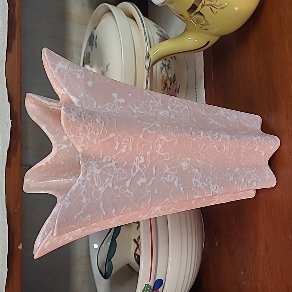 Vase Vintage Ceramic Pottery Pink Splatter Mid Century